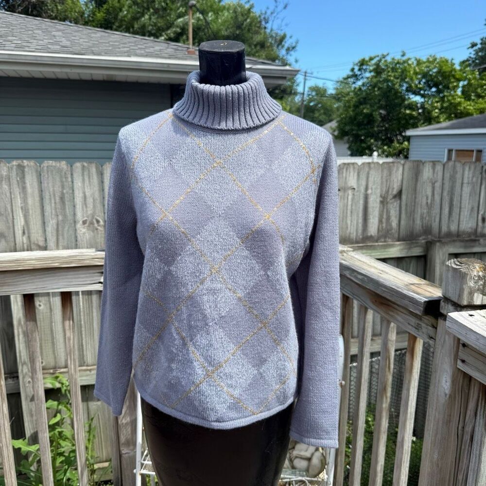 Norton McNaughton Argyle Turtleneck Sweater Petite PM